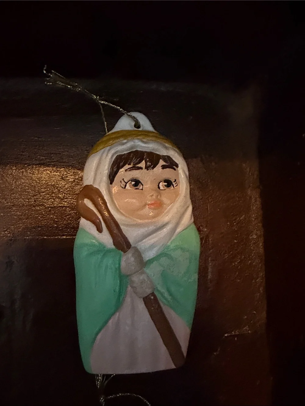 Hand-Painted Vintage Nativity Hanging Ornaments - Set of 7